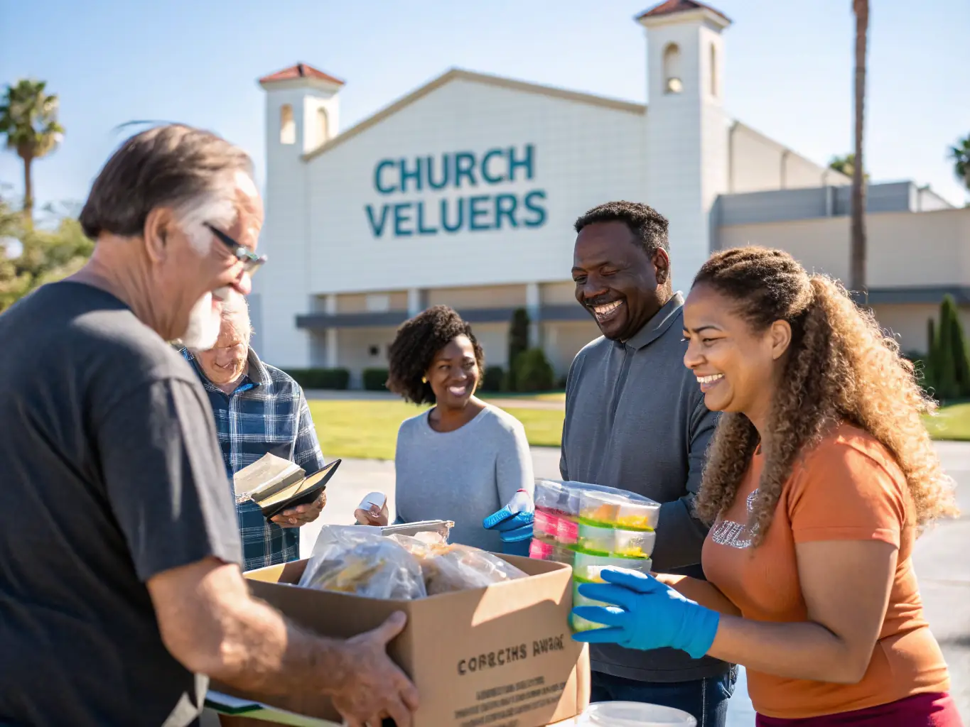 An image showing a group of retirees volunteering at a local charity event, showcasing their commitment to community service and social responsibility.